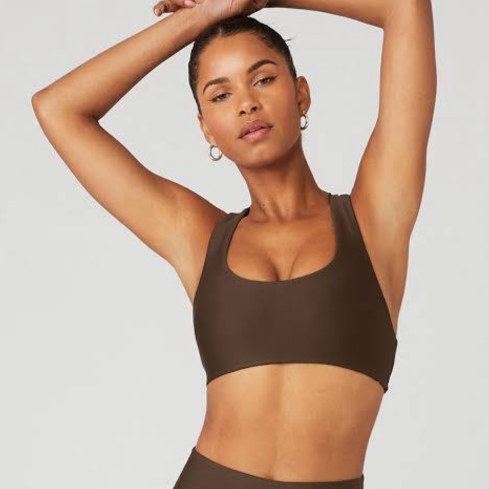 Alo Airlift Advantage Racerback Sports Bra Espresso XS